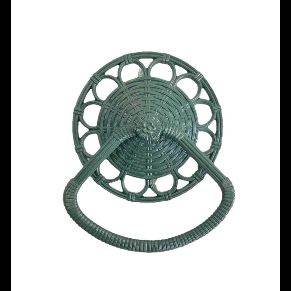 Vintage HOMCO Wicker style Towel Holder BOHO, Ring Towel Holder bathroom Decor